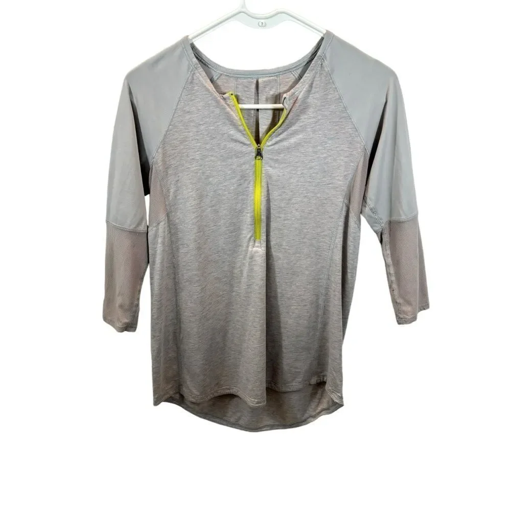 Ladies Lululemon Clip In Long Sleeve Top Grey and Purple Size‎ Medium